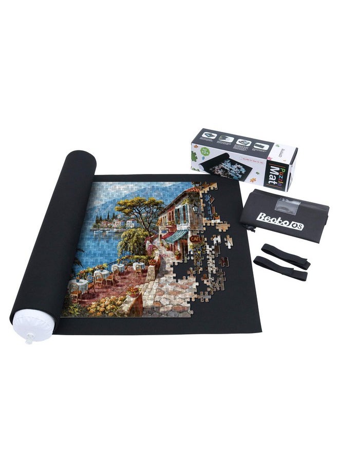 Becko US Puzzle Mat Roll Up Puzzle Mats for Jigsaw Puzzles Puzzle Roll Up Mat Puzzle Board Puzzle Keeper Puzzle Storage with Drawstring Storage Bag for Up to 1500 Pieces