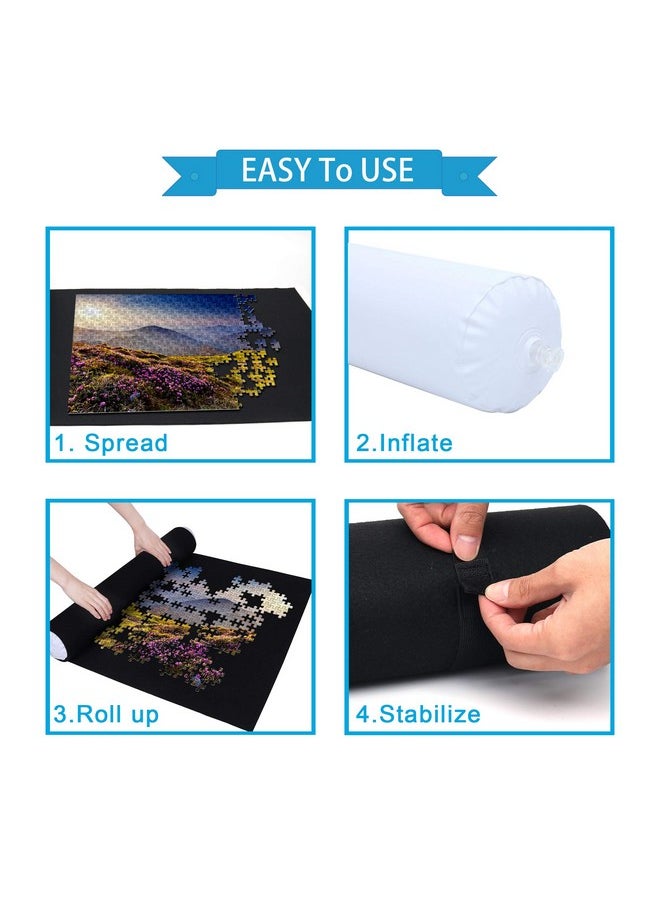 Becko US Puzzle Mat Roll Up Puzzle Mats for Jigsaw Puzzles Puzzle Roll Up Mat Puzzle Board Puzzle Keeper Puzzle Storage with Drawstring Storage Bag for Up to 1500 Pieces