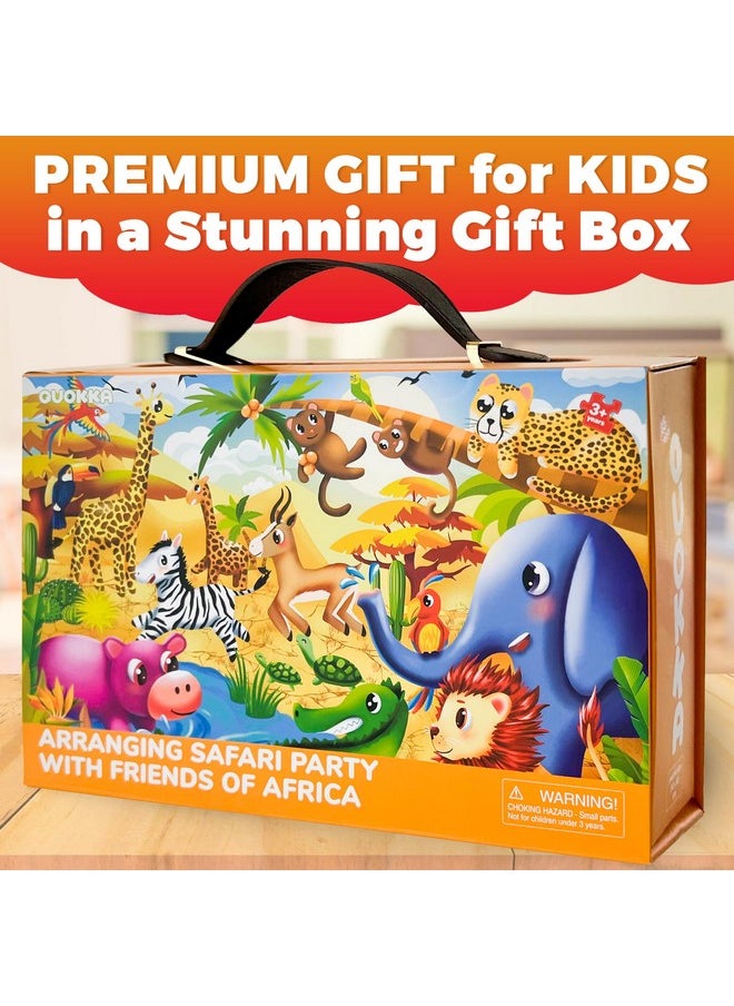 QUOKKA Giant Floor Puzzles for Kids Ages 3-5 - 2x3 Feet 48 Piece Puzzles for Kids Ages 4-8 - Educational Toys on Large Puzzles for Boys and Girls Ages 3-5 - Africa Toy Gift Activities