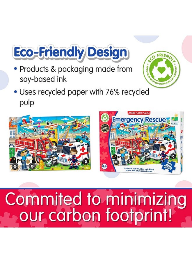 The Learning Journey: Jumbo Floor Puzzles - Emergency Rescue - Extra Large Puzzle Measures 3 ft by 2 ft - Preschool Toys & Gifts for Boys & Girls Ages 3 and Up