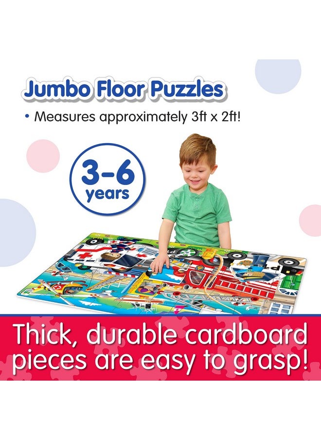The Learning Journey: Jumbo Floor Puzzles - Emergency Rescue - Extra Large Puzzle Measures 3 ft by 2 ft - Preschool Toys & Gifts for Boys & Girls Ages 3 and Up