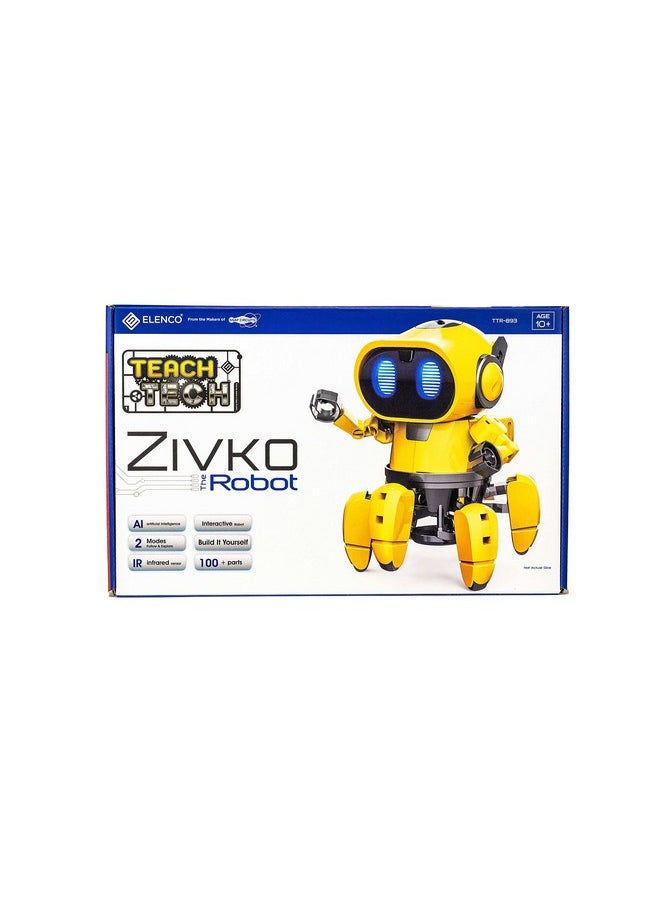 Elenco Teach Tech “Zivko The Robot”, Interactive A/I Capable Robot with Infrared Sensor, STEM Learning Toys for Kids 10+, includes Assembly Parts