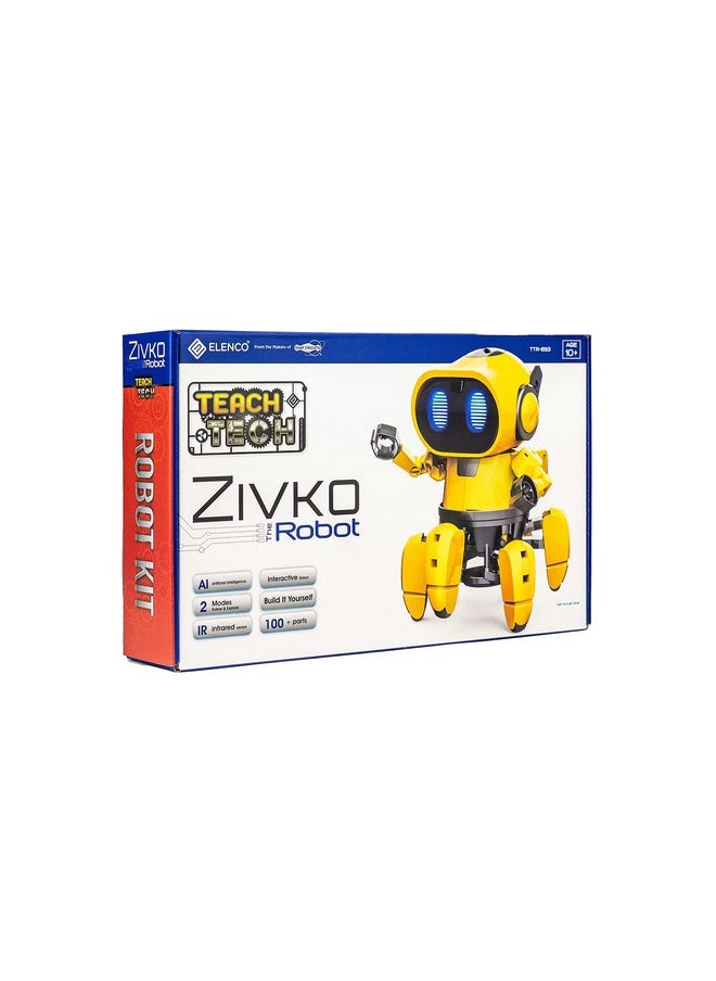 Elenco Teach Tech “Zivko The Robot”, Interactive A/I Capable Robot with Infrared Sensor, STEM Learning Toys for Kids 10+, includes Assembly Parts