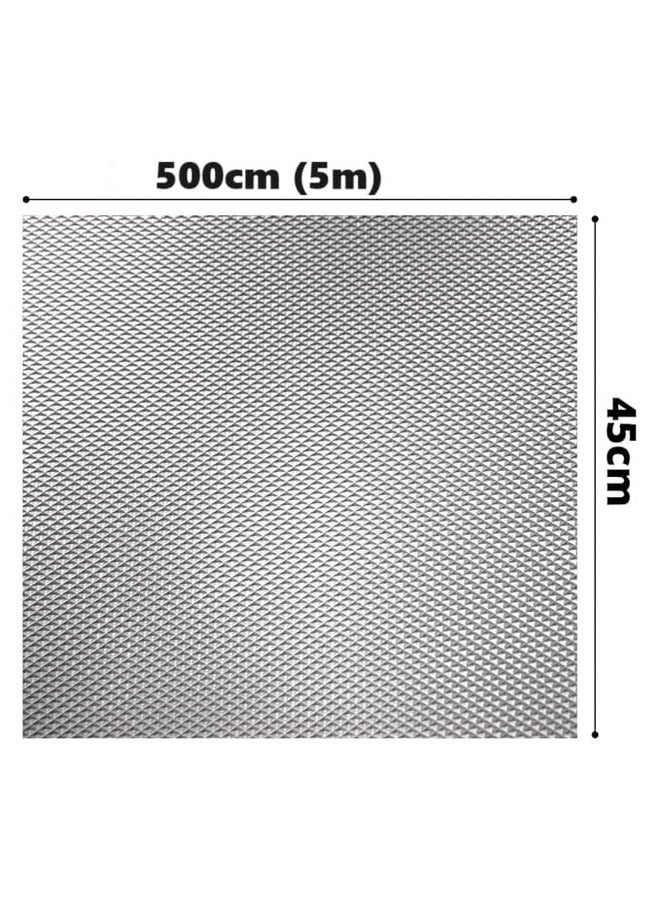 ElastPro (45 cm X 5 m) Metallic Grey EVA Food Grade Washable Anti Slip Mat/Sheet for Fridge, Shelf Liner, Table, Kitchen Drawer mat (Diamond Texture, Metallic Grey)