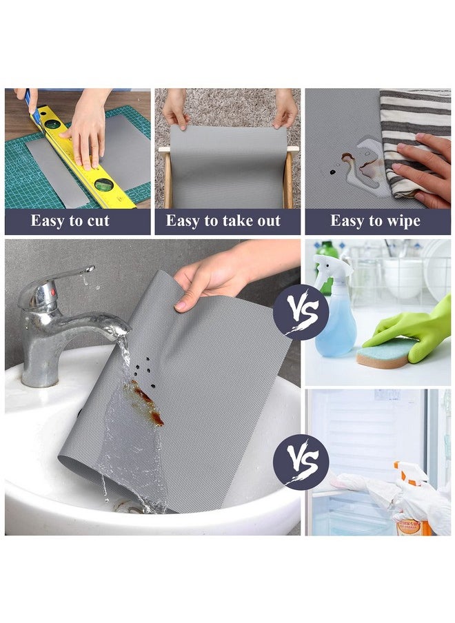 ElastPro (45 cm X 5 m) Metallic Grey EVA Food Grade Washable Anti Slip Mat/Sheet for Fridge, Shelf Liner, Table, Kitchen Drawer mat (Diamond Texture, Metallic Grey)