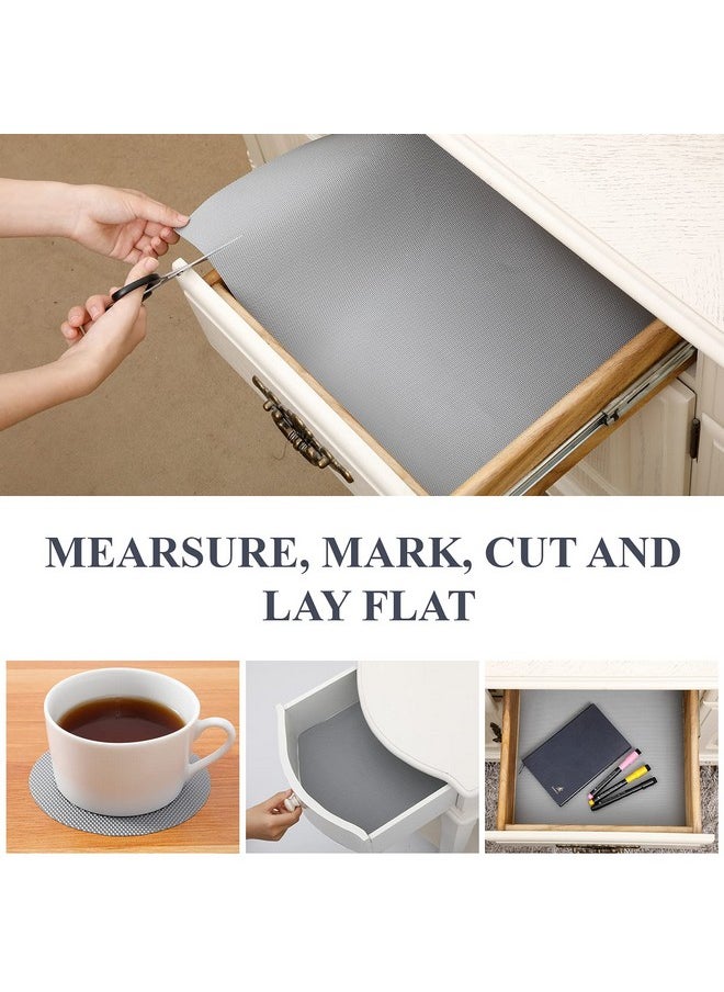 ElastPro (45 cm X 5 m) Metallic Grey EVA Food Grade Washable Anti Slip Mat/Sheet for Fridge, Shelf Liner, Table, Kitchen Drawer mat (Diamond Texture, Metallic Grey)