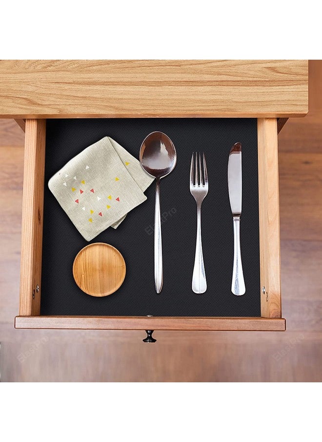 ElastPro (45 cm X 1.5 m) Black EVA Food Grade Washable Anti Slip Mat/Sheet for Fridge, Shelf Liner, Table, Kitchen Drawer mat (Diamond Texture, Black)