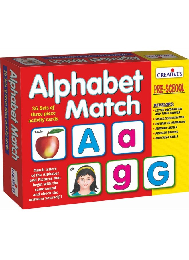 Creative's Alphabet Match | Pre-School Series | Alphabet Matching Game | Self Correcting | Uppercase | Lowercase and Picture Matching | Ages 3 & Above