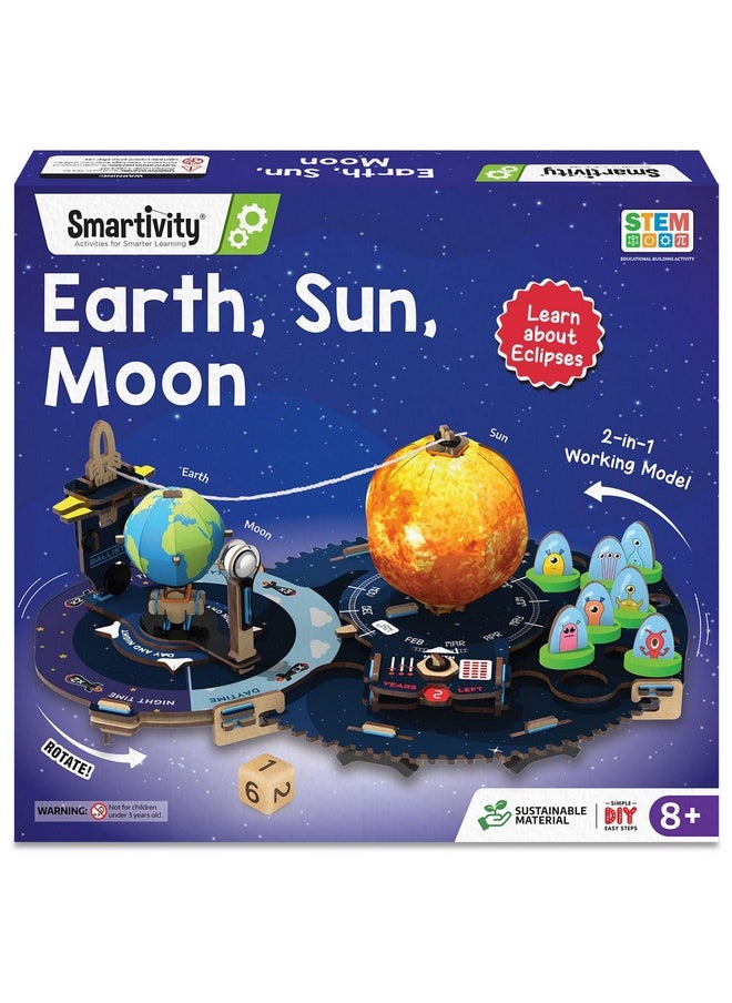 Smartivity Earth-Sun-Moon Space Toy for Kids 8-10-12-14 Years Old | Interactive 3D Model Kit I Birthday Gifts for Boys & Girls | DIY Science Toy for Kids 8,9,10,11,12,13,14 YearsI STEM Toy