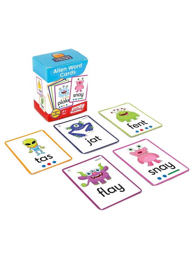 Junior Learning Alien Word Flashcards, The Science of Reading Supplementary Resources, for Classroom or Home School use, for Ages 4+, Grade Pre-K