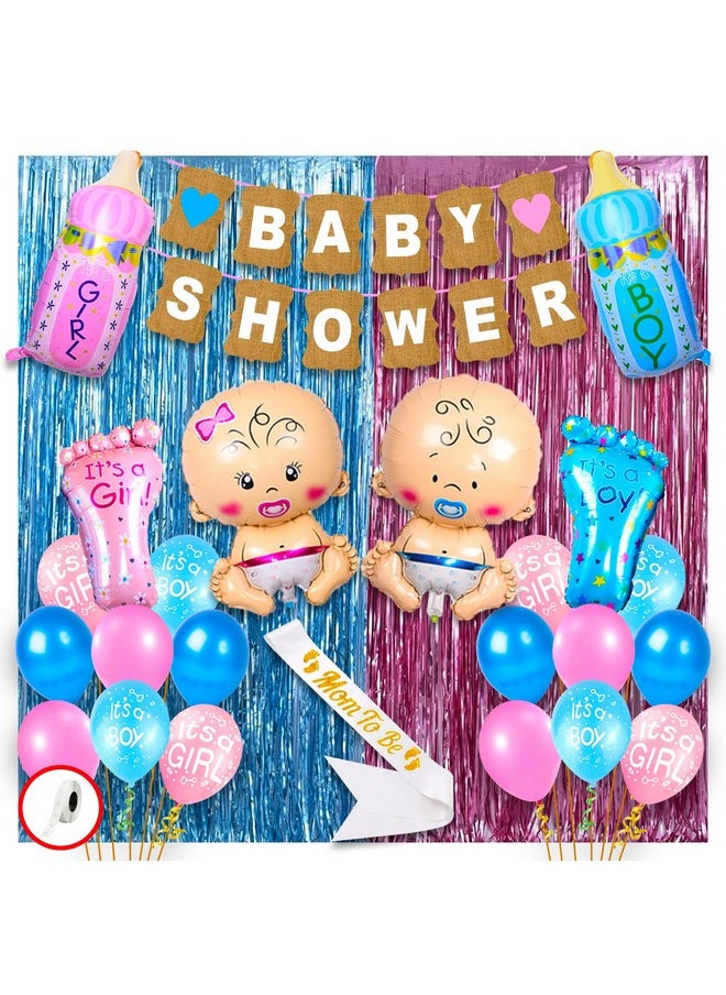 Party Propz Baby Shower Balloons Decoration Kit- Pack Of 62 Baby Shower Decoration Items | Mom To Be Decoration Items | Baby Shower Props For Photoshoot | Mom To Be Decor | Baby Shower Decorations