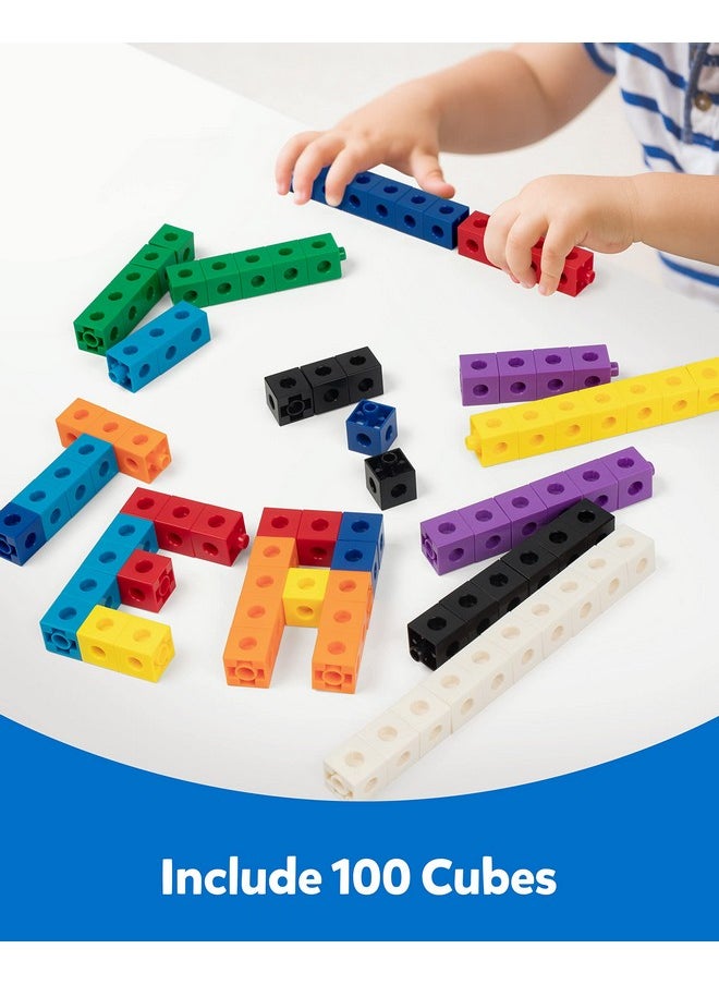 Coogam Math Cubes, Manipulatives Number Counting Blocks with Activity Snap Linking Cube Math Construction Toy Gift for Preschool Learning 3 4 5 Year Old