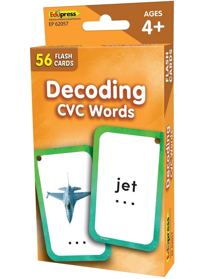 Teacher Created Resources Decoding CVC Words Flash Cards (EP62057), Medium