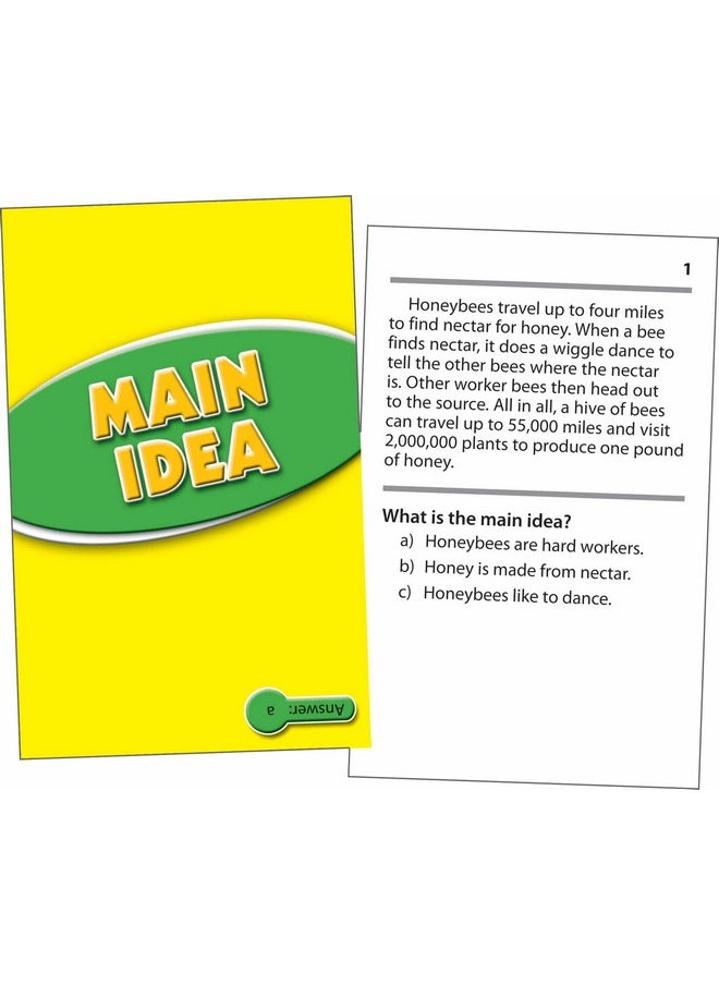 Edupress Reading Comprehension Practice Cards, Main Idea, Green Level (EP63401) Medium