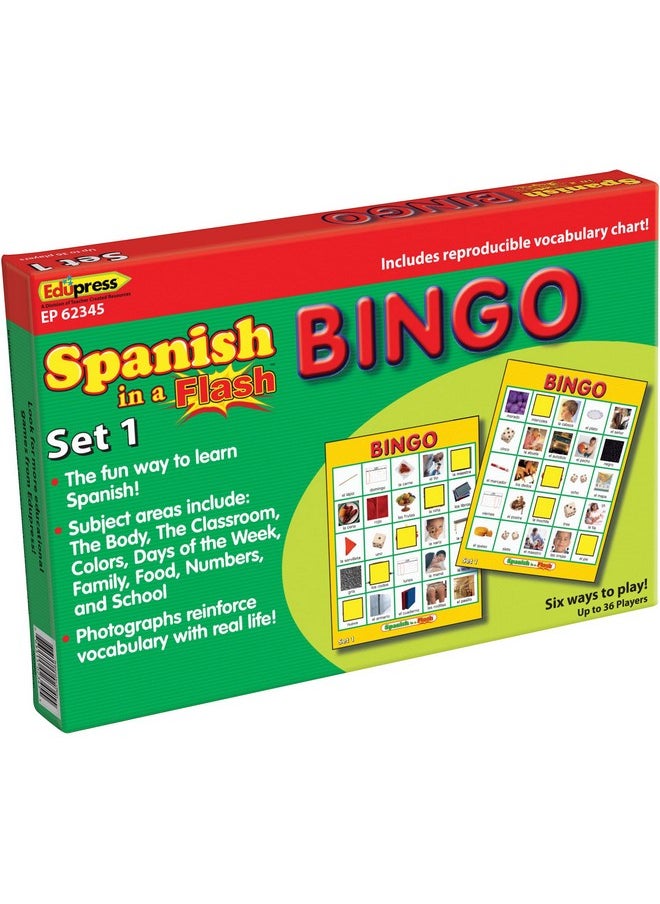 Edupress Spanish in a Flash Bingo Game Set 1 (EP62345)
