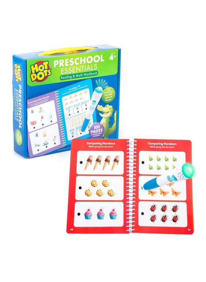 Educational Insights Hot Dots Preschool Workbook: Reading & Math Essentials - Toddler and Preschool Learning Activities, Preschool Classroom Must Haves