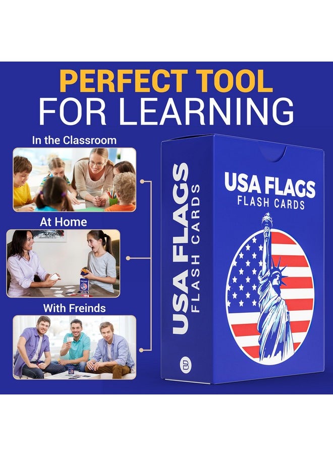 Briston 71 USA Geography & Flag Fun Flash Cards - US States, Territories, Native Tribes & More - History, Origins, & Insights - Educational Flashcard Game Gift for Kids, Adults, Students & Teachers