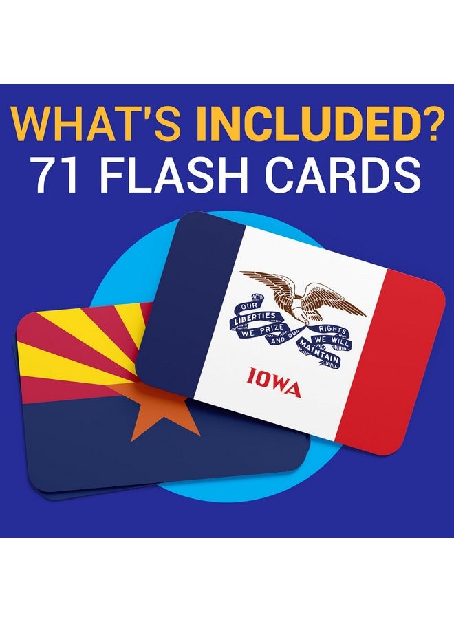Briston 71 USA Geography & Flag Fun Flash Cards - US States, Territories, Native Tribes & More - History, Origins, & Insights - Educational Flashcard Game Gift for Kids, Adults, Students & Teachers
