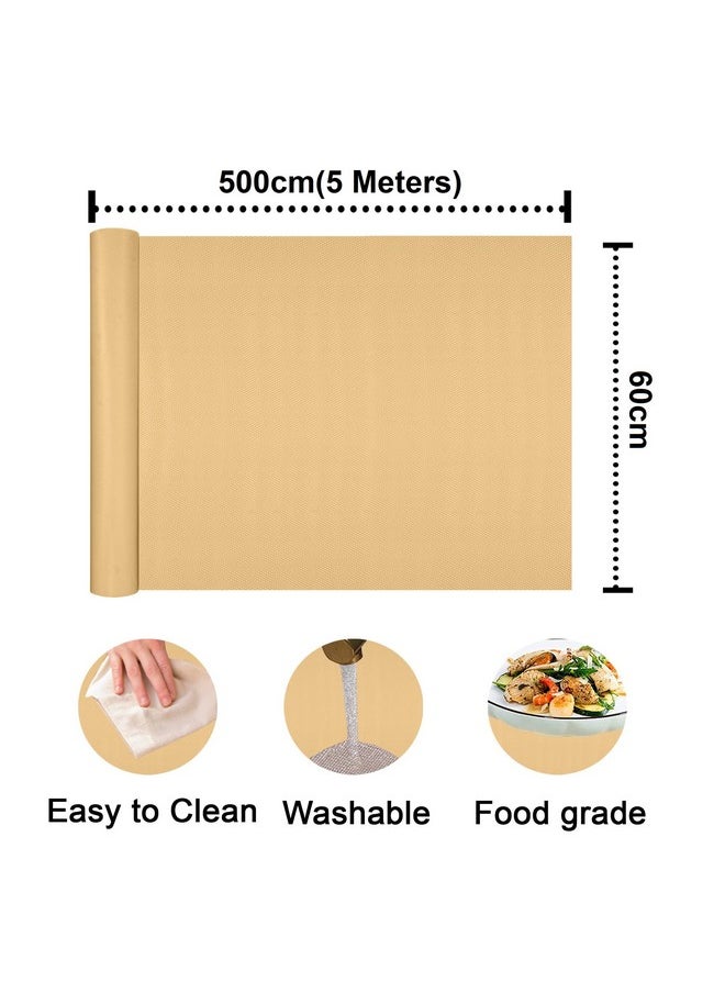 ElastPro (60 cm X 5 m) Beige EVA Food Grade Washable Anti Slip Mat/Sheet for Fridge, Shelf Liner, Table, Kitchen Drawer mat (Diamond Texture, Beige)