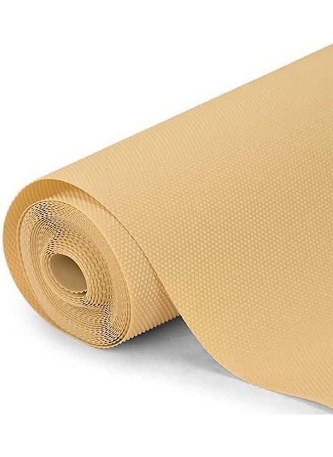 ElastPro (60 cm X 5 m) Beige EVA Food Grade Washable Anti Slip Mat/Sheet for Fridge, Shelf Liner, Table, Kitchen Drawer mat (Diamond Texture, Beige)
