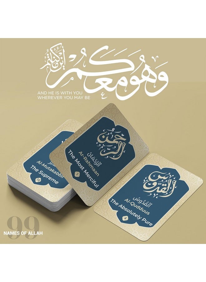 99 Names of Allah Flashcards: Dual Language Quranic Verses - Asma Ul Husna Cards for Memorization & Insight - Arabic & English, Eid & Ramadan Gift - Eid Al Adha Learning, Black & Gold Design - Briston