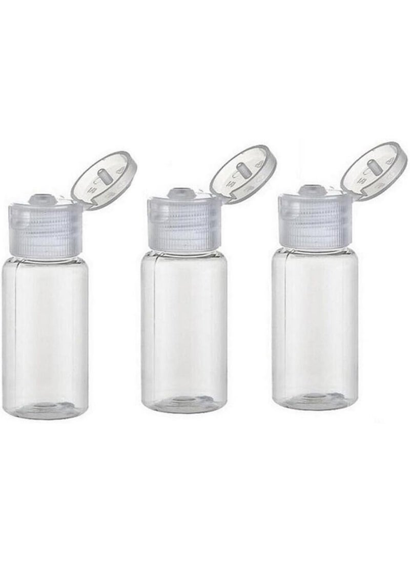 24PCS 15ml / 0.5oz Empty Clear Plastic Flip Cap Cosmetic Dispenser Bottle Container Vial Pot For Shampoo Lotions Emollient Water Shower Gel Emulsion Sample Toiletry Labs