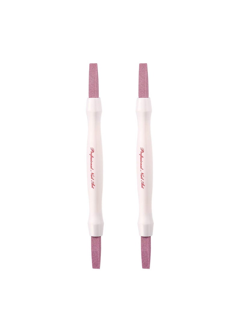 Pumice Stone Nail File Double-Headed Nail Polishing Pen Stick Cuticle Remover Trimmer Buffer Pedicure Pen Nail Art Care Tool for Household Beauty Salon Peeling Dead Skin Repairing