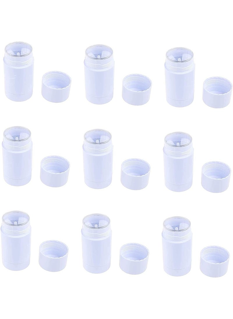 10 Pcs 75ml 2.5 OZ Empty Round Deodorant Containers Twist Up Filling Stick Deodorant Container Plastic Deodorant Bottles Lip Balm Tube Refillable DIY Cosmetic Chapstick Lipstick Tube(White)
