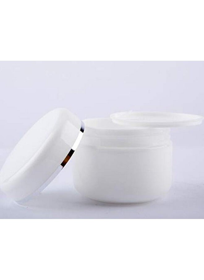 XINGZI 6PCS White 8 Oz (250ml) Cosmetic Jars with Liners and Dome Lids Empty Refillable Face Cream Lip Balm Lotion Bottles Plastic Storage containers for Household Use