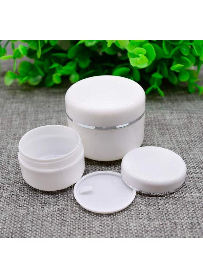 XINGZI 6PCS White 8 Oz (250ml) Cosmetic Jars with Liners and Dome Lids Empty Refillable Face Cream Lip Balm Lotion Bottles Plastic Storage containers for Household Use