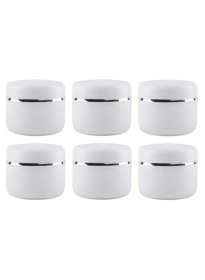 XINGZI 6PCS White 8 Oz (250ml) Cosmetic Jars with Liners and Dome Lids Empty Refillable Face Cream Lip Balm Lotion Bottles Plastic Storage containers for Household Use
