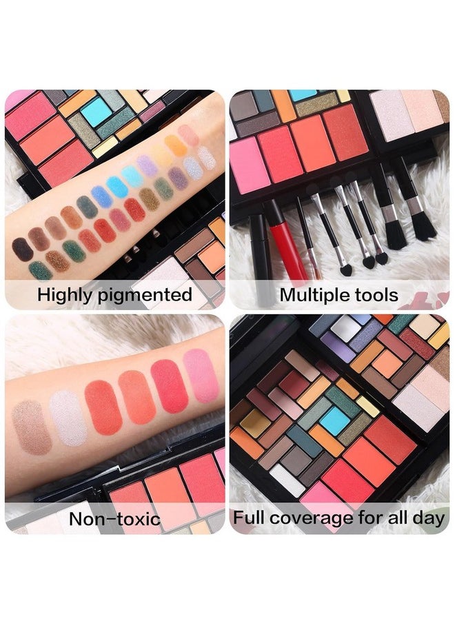 CHARMCODE All in One Professional Makeup Gift Kit for Women Full Kit - Included 54 Eyeshadows Face Blusher Highlighter Eyebrow Makeup Brushes Contour Lip Gloss Mascara, Suitable for Christmas