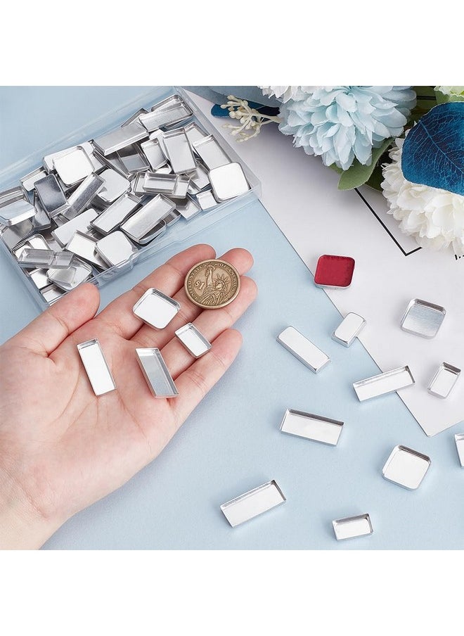 PH PandaHall 80pcs Empty Metal Pans 4 Size Aluminum Empty Eyeshadow Pans Rectangle Palette Pans DIY Blush Lipstick Palette for Makeup Cosmetic 0.7~1x0.3~0.7 Inch