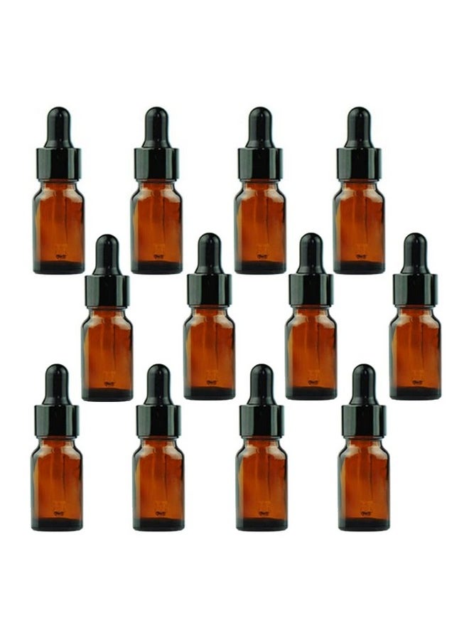 erioctry 5ML/10ML Amber Glass Essential Oil Bottles and Eyed Dropper Black Caps Makeup Cosmetic Sample Container Boxes of Glass for Essential Oil Aromatherapy Use(Pack of 12) (10ML)
