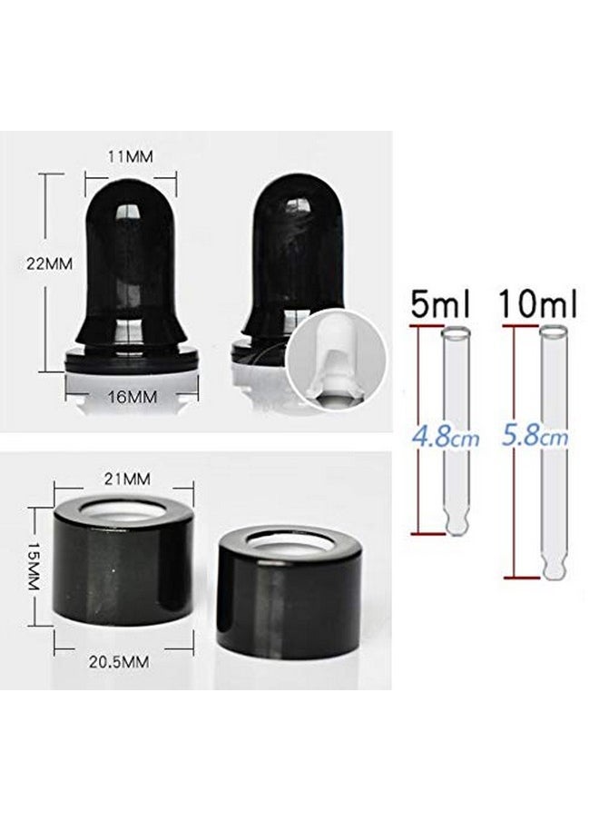 erioctry 5ML/10ML Amber Glass Essential Oil Bottles and Eyed Dropper Black Caps Makeup Cosmetic Sample Container Boxes of Glass for Essential Oil Aromatherapy Use(Pack of 12) (10ML)
