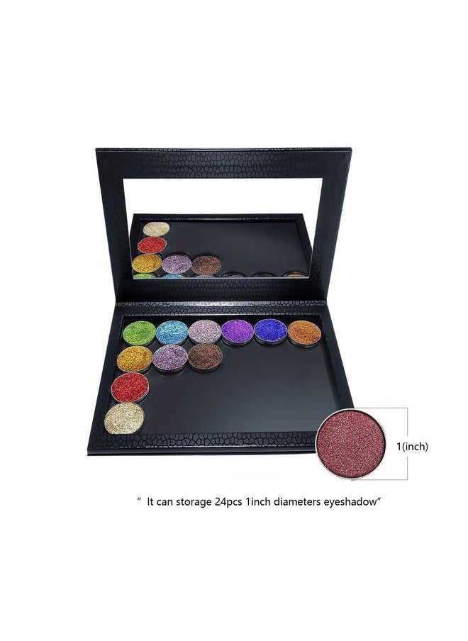 Allwon Magnetic Palette Empty Makeup Palette with Mirror for Eyeshadow Lipstick Blush Powder (Black)