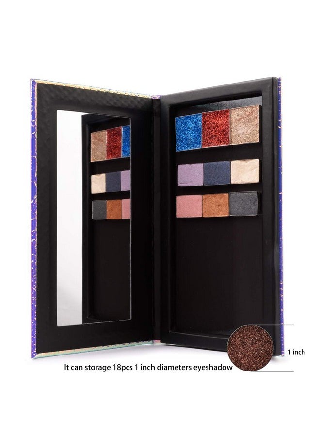Allwon Magnetic Palette Mermaid Empty Makeup Palette with Mirror and 20Pcs Adhesive Empty Palette Metal Stickers for Eyeshadow Lipstick Blush Powder