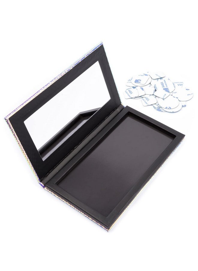 Allwon Magnetic Palette Mermaid Empty Makeup Palette with Mirror and 20Pcs Adhesive Empty Palette Metal Stickers for Eyeshadow Lipstick Blush Powder