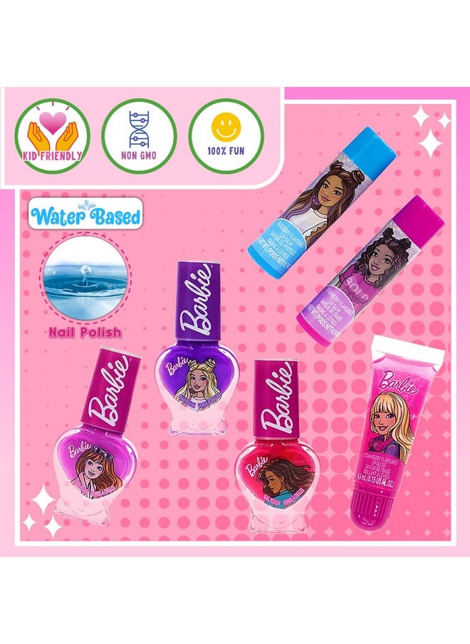 Barbie Movie Kids Makeup Kit for Girls, Real Washable Toy Makeup Set, Barbie Gift, Play Makeup and Pretend Play Toys Ages 3 4 5 6 7 8 9 10 11 12