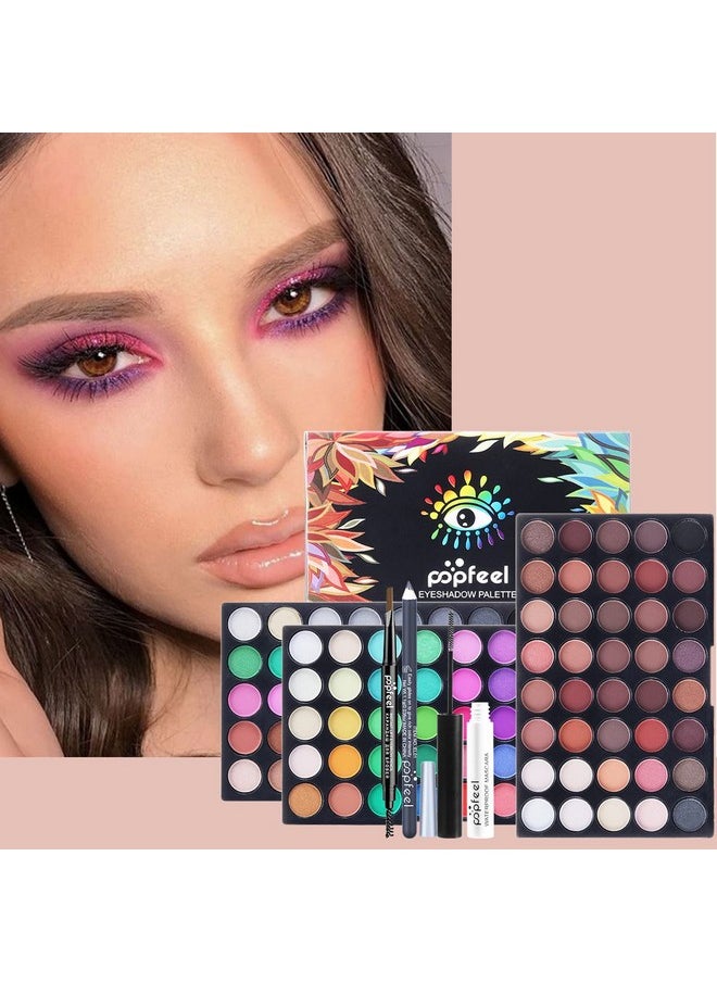 FantasyDay All-in-one Holiday Makeup Gift Set | Full Makeup Kit for Women Essential Starter Bundle Include Eyeshadow Palette Lipstick Blush Cream Concealer Face Powder Eyeliner Mascara Lipgloss Brush
