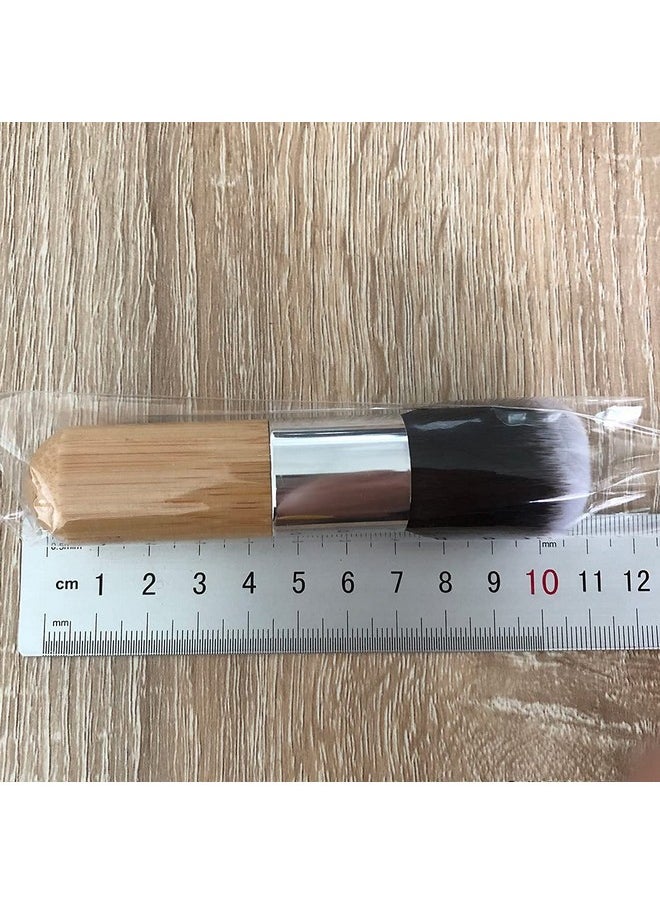 RN BEAUTY 2 Pieces Makeup Brushes Blush Brush Foundation Brush With Bamboo Handle Contour Bronzer Face Blender Brush for Liquid Cream Powder Mineral Buffing Blending Kabuki Brush Soft Synthetic Fibers Bristles (Flat & Round Top)