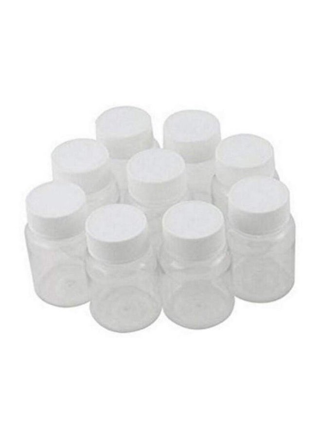 12 PCS 100 ML 3.3 OZ Plastic Clear Bottles Empty Container with White Screw Cap Solid Powder Case Refillable Tablet Storage Holder Sample Jar for Dispense Different Items