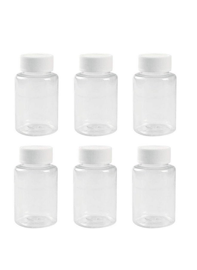 12 PCS 100 ML 3.3 OZ Plastic Clear Bottles Empty Container with White Screw Cap Solid Powder Case Refillable Tablet Storage Holder Sample Jar for Dispense Different Items
