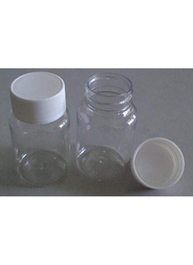 12 PCS 100 ML 3.3 OZ Plastic Clear Bottles Empty Container with White Screw Cap Solid Powder Case Refillable Tablet Storage Holder Sample Jar for Dispense Different Items