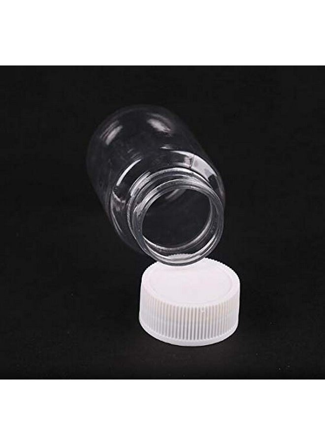 12 PCS 100 ML 3.3 OZ Plastic Clear Bottles Empty Container with White Screw Cap Solid Powder Case Refillable Tablet Storage Holder Sample Jar for Dispense Different Items