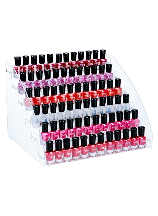 KINGROW Nail Polish Organizer 72 Bottles of 6 Layers Acrylic Display Rack Eyeglasses Storage Essential Oils Holder Makeup Organizer