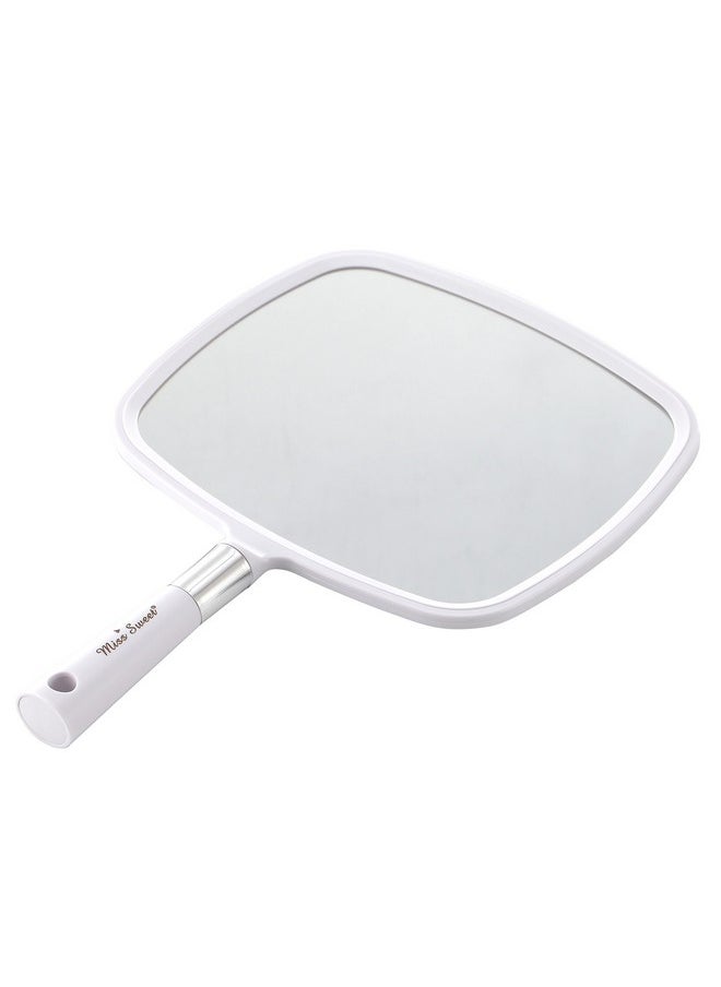 Miss Sweet Handheld Mirror Makeup Mirror 9inch*8inch (White)