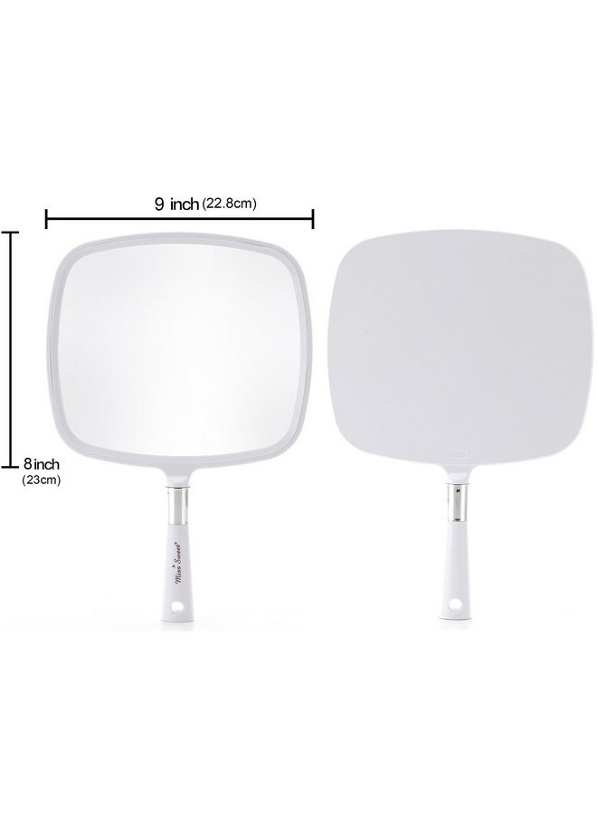 Miss Sweet Handheld Mirror Makeup Mirror 9inch*8inch (White)