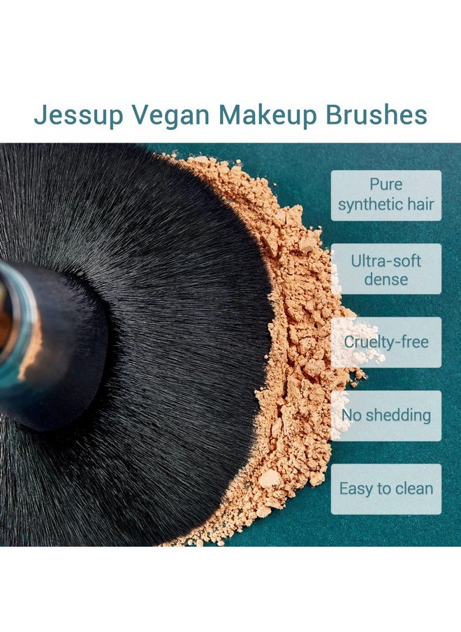 Jessup Makeup Brushes 15 Pcs Makeup Brush Set Beauty Cosmetics Make Up Powder Concealer Eyeshadow Eyeliner Blending Lip Brush Tools (Black/Silver) T092