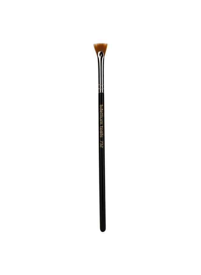 Bdellium Tools Professional Makeup Brush - Maestro Series 732 Mascara Fan - With Soft Synthetic Fibers, For Applying Mascara (Black, 1pc)